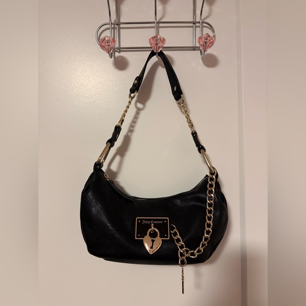 Juicy Couture Black Rolling On Hobo Shoulder Bag
